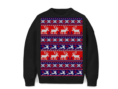 Ugly sweater Merry Christmas and Happy New Year greeting... deer and snow flaks graphic design ugly chriatmas deer ugly sweater photoshop vectors