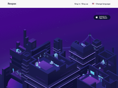 Night city for RexPax ae animation city debut effects flat gif gradient graphics illustration motion night