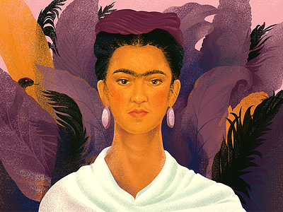 Frida Khalo. My gem. character color freebies frida girl gradient icons illustration light nature noise web