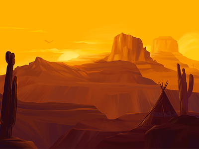 Illustration for a new project download freebies gradient illustration ios light mountain nature night noise sunset