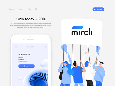 Illustration for Mircli part 4 blue character download freebies gradient icons illustration ios light noise stroke web