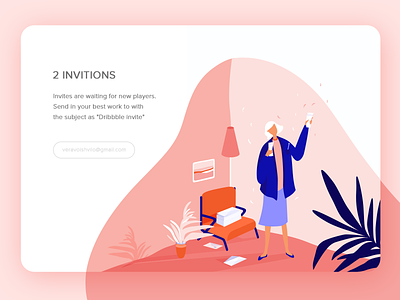 Grab Your invitation! :) character download freebies gradient icons illustration invitation invites ios pink stroke web