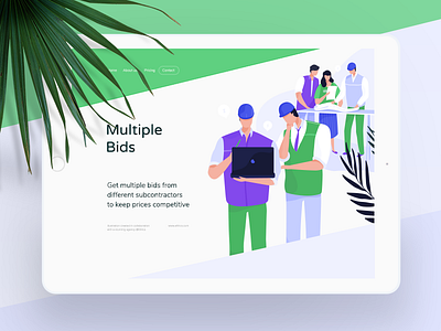 "Multiple Bids" illustration with @Ettrics (part 1) color design download ettrics flat house illustration interface ui vector web workflow