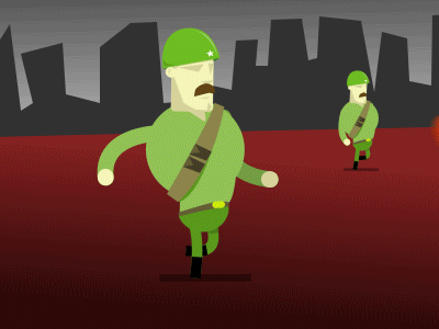 Running Army Men after animation army cycle effects lazer loop men running skeleton walk