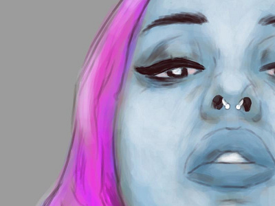 Living dead girl (WIP) blue dead female girl living nose photoshop piercing pinup portrait purple wacom