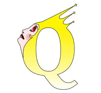 Queen's Logo crown female letter q logo queen vector art yellow