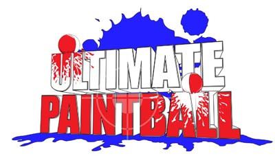 Ultimate Paintball Logo blue logo paintball red splash ultimate white