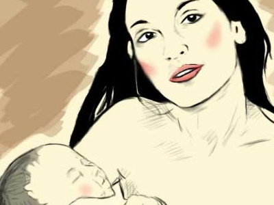 Digna Juan 1980 brushes cs6 illustration love mother photoshop portrait son