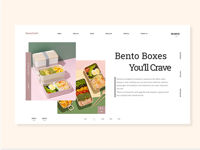 Web page concept of bento shop design graphic design landing page ui web web design website