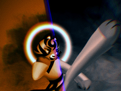 Light Effect on Tiger (New to Retro) 3d graphic design logo