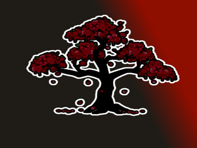 Red Tree of Drip graphic design logo