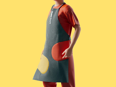 The uniform of the cleaner 3d abstract apron branding c4d clean cleaner cleaning hands illustration man orange personage uniform yandex yellow