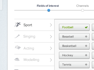 Interest picker Ui menu ui