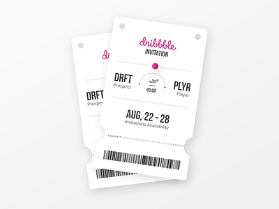 2x Dribbble Invitations draft dribbble dribbble invitation dribbble invite dribbble invite giveaway invitation invite prospect ticket