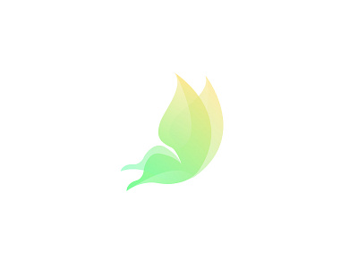 Butterfly butterfly gradients green logo mark shine