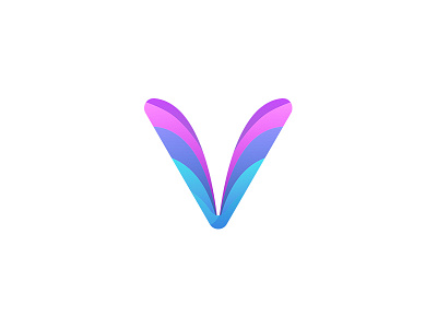 V blue gradient logo mark purple v