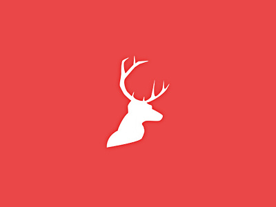 Deer brand deer logo mark nature red white