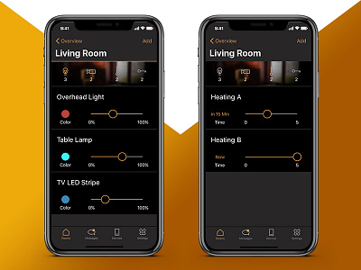 smart Home App II app flat icon interface ios11 minimal mobile screens smart ui ux