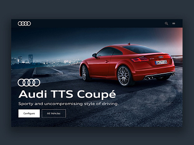 Audi TTS Coupé Landingpage app audi car dekstop flat interface landingpage minimal smart ui ux