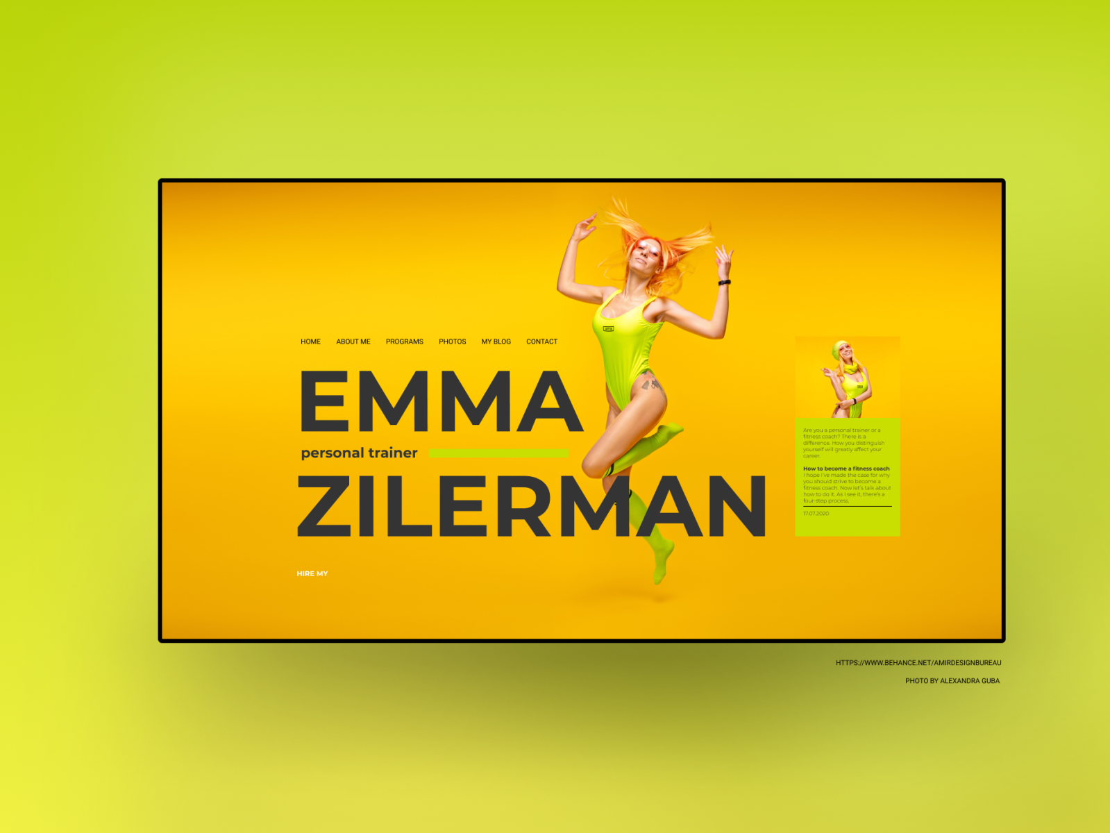 Main Page For Personal Trainer By Roman Yarmishko On Dribbble