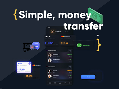 Money transfer App app application mobile money transfer ui user experience user interface ux wallet