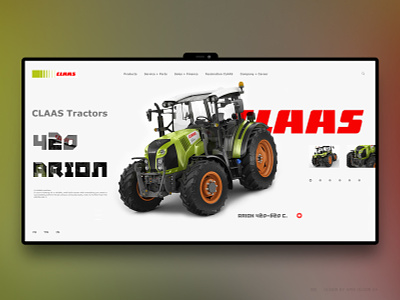 CLAAS Tractors app brand claas design ecommerce industrial landing landing page store tractors ui ux ux design web webdesign