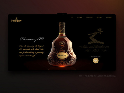 Landing page for Hennessy alcohol alcohol branding brand brew coctail drink eccomerce home page landing landing page lifestyle luxury shop store ui ux ux design webdesign woocommerce