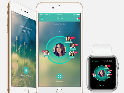 Circle Lynx iPhone & Apple Watch App app apple watch mobile social ui