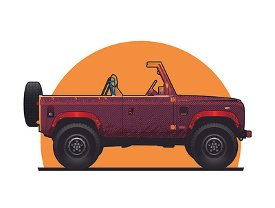 Land Rover Defender design graphic design halftone illustration illustrator logo texture vector