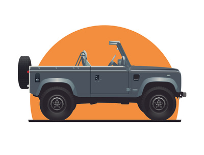 Land Rover Defender clean design digital art graphic design icon illustration illustrator minimal vector