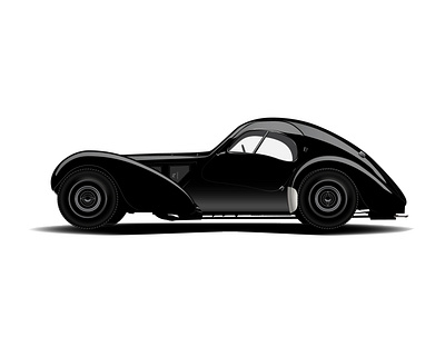 1936 Bugatti Type 57SC Atlantic Coupe art classic car design digital art graphic design icon illustration illustrator vector