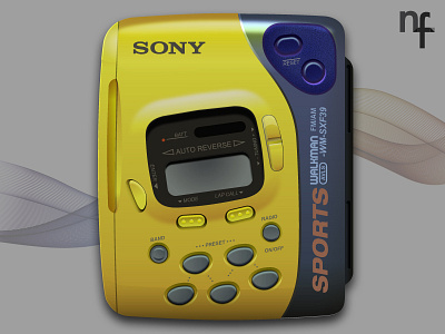 Sony Sports Walkman graphic art illustrator walkman