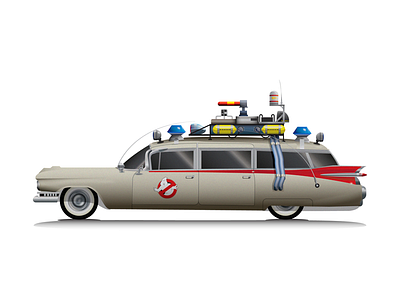 Ghostbusters ECTO 1 vehicle. adobe digital digital art illustration illustrator vector