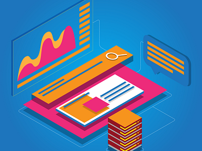 Data Analysis Search flat graphic design illustration illustrator isometric vector