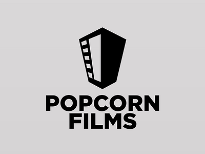 Popcorn films logo design designer graphic design logo logo design negative space vector