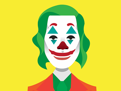 The Joker abstract character design clean dribbble flat gradient graphic design icon illustration illustrator minimal vector wacom