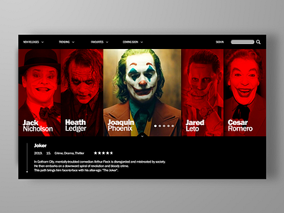 Movie character database UI concept app app design concept dailyui design dribbble flat icon photoshop red sketch ui ux web website