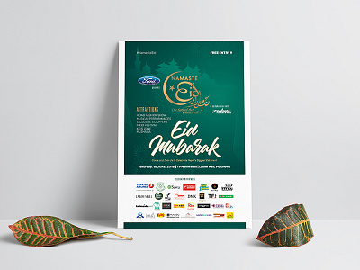 Eid Mubarak advertisement branding eid mubarak event graphic design namaste eid poster