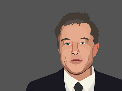 Elon Musk portrait ceo low poly musk portrait spacex vector