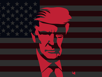US President Donald Trump vector portrait, inspired by GodFather