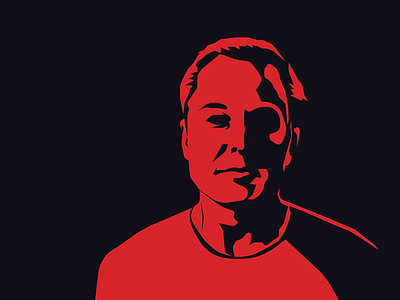 Elon Musk vector portrait elon musk illustration musk portrait red silhouette vector