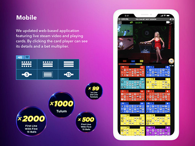 Mobile screen for bingo game