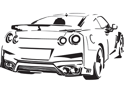 Nissan GTR illustration vector