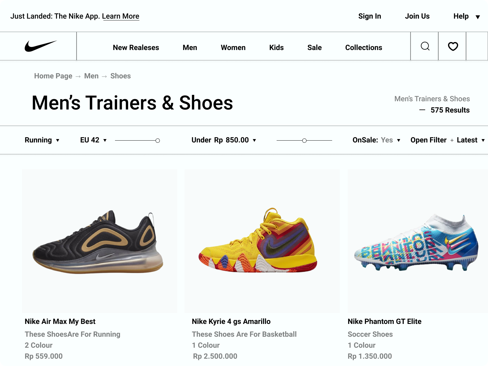 Web Design Shoe Shop by Affan Praja on Dribbble