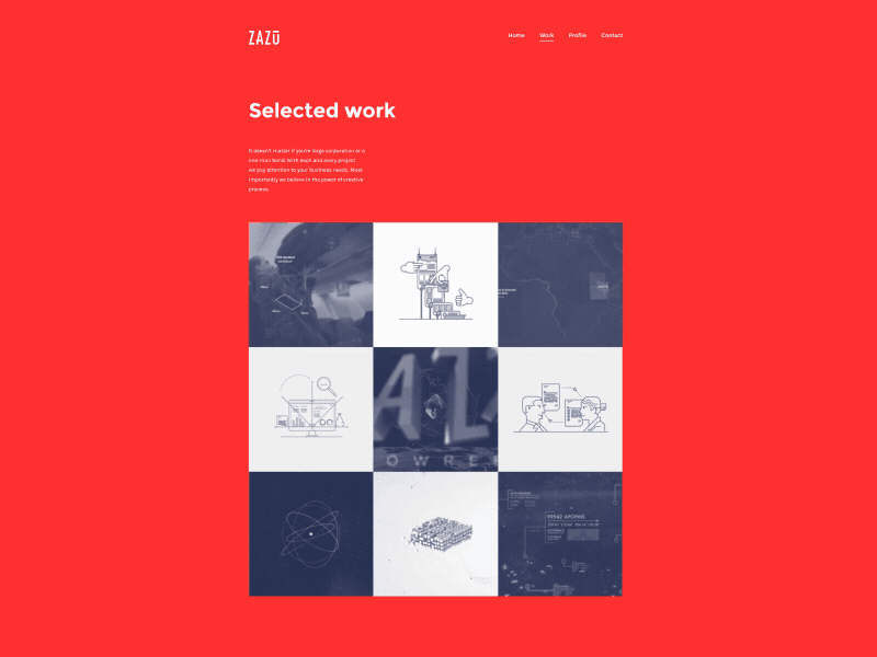 zazu.tv - selected works animation design gif motion portfolio studio typography ui website