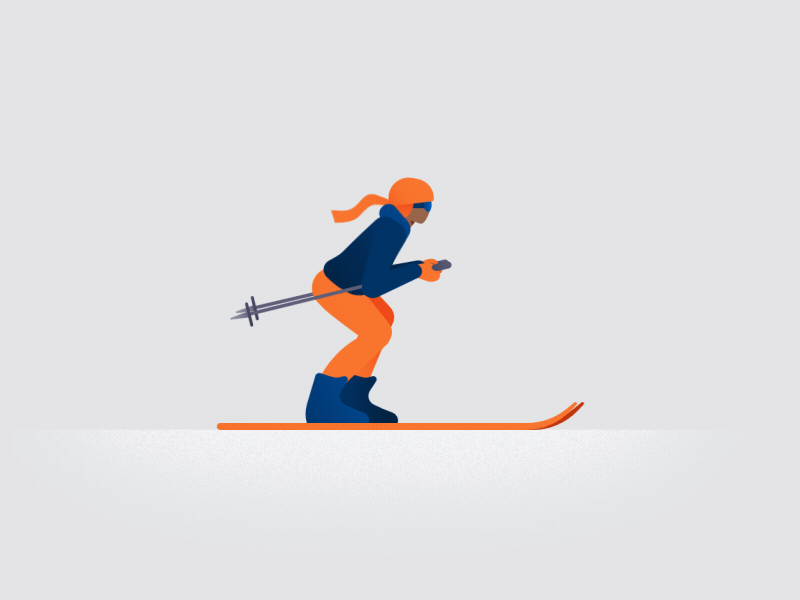 Ski affinity after effects animation character loop ski sports winter