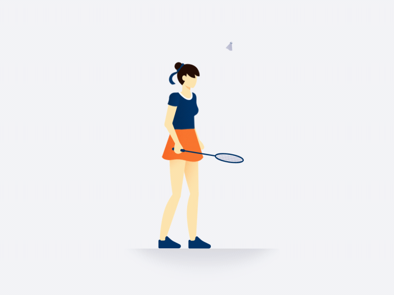 Badminton affinity after effects animation badminton character female loop player sport