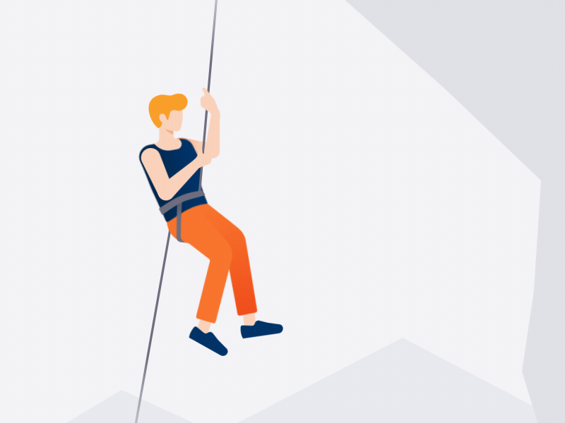 Climbing affinity after effects animation character climbing flat loop male mountains sports vector