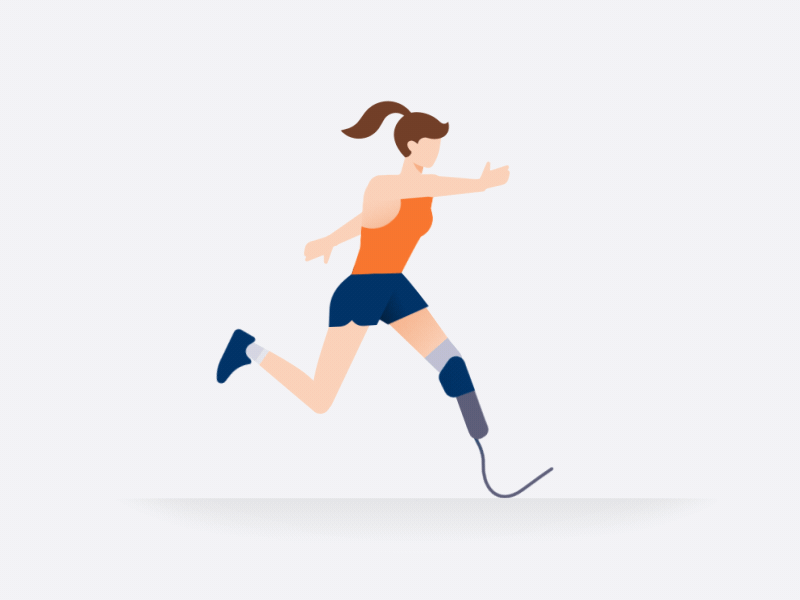 Handicapped runner affinity after effects character female handicapped loop run sequence sport