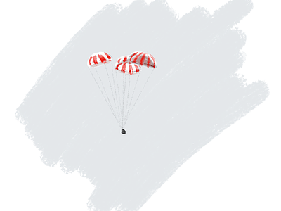 SpaceX. Touchdown affinity photo capsule dragon drawing parachute sketch space spacex